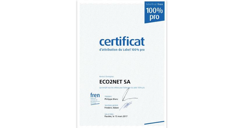 Label 100 % pro de l’éthique dans les entreprises de nettoyages avec le label de la FREN